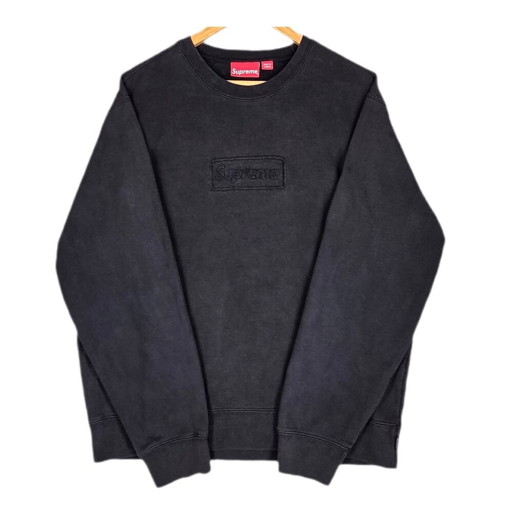 SUPREME 2020 CUTOUT EMBROIDERED CREWNECK SWEATSHIRT – BLACK – MEN’S SIZE LARGE